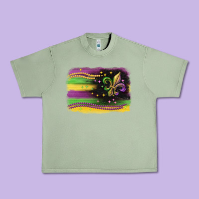 Mardi Gras Flag Urban Heavy Tee Designed By Cowgirlartshop