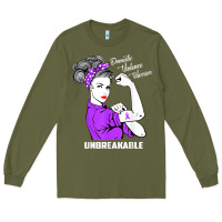 Army Green Domestic Violence Warrior Unbreakable Awareness Gift Long Sleeve Tee - minhPixels