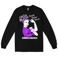 Black Domestic Violence Warrior Unbreakable Awareness Gift Long Sleeve Tee - minhPixels