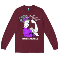 Burgundy Domestic Violence Warrior Unbreakable Awareness Gift Long Sleeve Tee - minhPixels