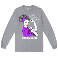 Heather Grey Domestic Violence Warrior Unbreakable Awareness Gift Long Sleeve Tee - minhPixels