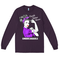 Plum Domestic Violence Warrior Unbreakable Awareness Gift Long Sleeve Tee - minhPixels
