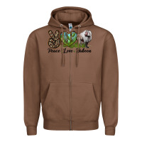 Chestnut Leopard Peace Love Baboon Zipper Hoodie - LillyAllenDesigns