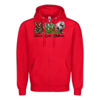 Red Leopard Peace Love Baboon Zipper Hoodie - LillyAllenDesigns