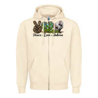 Sandshell Leopard Peace Love Baboon Zipper Hoodie - LillyAllenDesigns