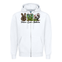 White Leopard Peace Love Baboon Zipper Hoodie - LillyAllenDesigns