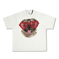 Pistachio Pug with love glasses Urban Heavy Tee - RanaPortraitStore