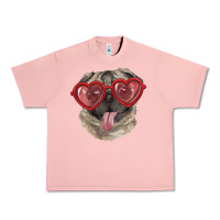 Salmon Pug with love glasses Urban Heavy Tee - RanaPortraitStore