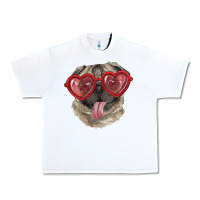 White Pug with love glasses Urban Heavy Tee - RanaPortraitStore