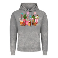 Cloud Rock pink christmas coffe cups Vintage Hoodie - CowGirlArtShop