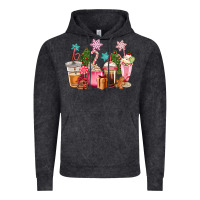 Vintage Black pink christmas coffe cups Vintage Hoodie - CowGirlArtShop