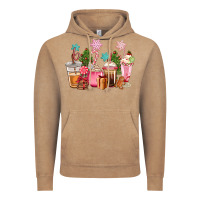 Vintage Coffee pink christmas coffe cups Vintage Hoodie - CowGirlArtShop