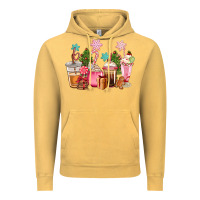 Vintage Mustard pink christmas coffe cups Vintage Hoodie - CowGirlArtShop