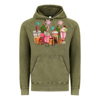Vintage Olive pink christmas coffe cups Vintage Hoodie - CowGirlArtShop