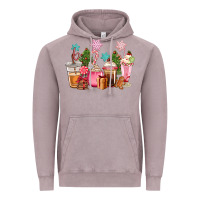 Vintage Zinc pink christmas coffe cups Vintage Hoodie - CowGirlArtShop