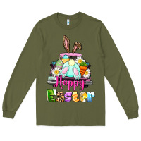 Army Green Bunny Happy Easter truck Long Sleeve Tee - CowGirlArtShop