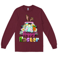 Burgundy Bunny Happy Easter truck Long Sleeve Tee - CowGirlArtShop