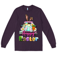 Plum Bunny Happy Easter truck Long Sleeve Tee - CowGirlArtShop