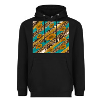Black leopard cowhide  leather sunflowers Heavyweight Hoodie - Artiststas