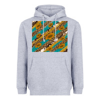 Heather Grey leopard cowhide  leather sunflowers Heavyweight Hoodie - Artiststas