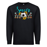 Black western leopard cowhide sunflowers  glitter mom soccer Premium Sweatshirt - Artiststas