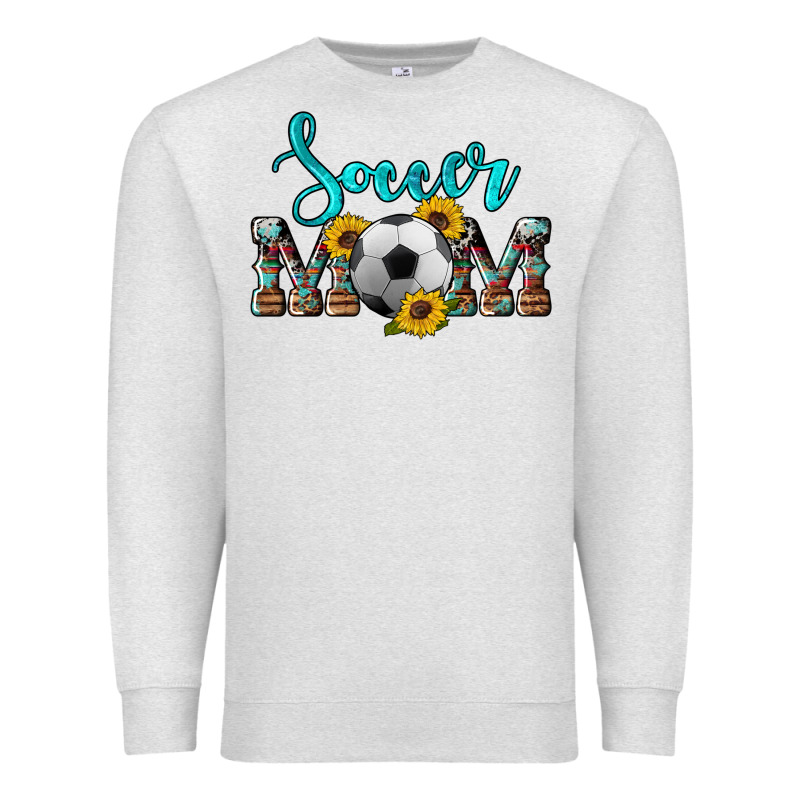 Western Leopard Cowhide Sunflowers  Glitter Mom Soccer Premium Sweatshirt by Artiststas | Teevron