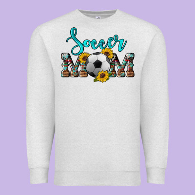 Western Leopard Cowhide Sunflowers  Glitter Mom Soccer Premium Sweatshirt Designed By Artiststas