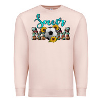 Pale Pink western leopard cowhide sunflowers  glitter mom soccer Premium Sweatshirt - Artiststas