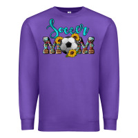 Purple western leopard cowhide sunflowers  glitter mom soccer Premium Sweatshirt - Artiststas