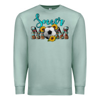 Seafoam western leopard cowhide sunflowers  glitter mom soccer Premium Sweatshirt - Artiststas
