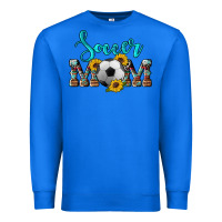 True Royal western leopard cowhide sunflowers  glitter mom soccer Premium Sweatshirt - Artiststas