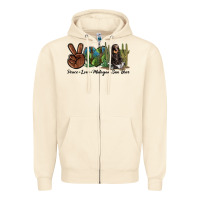 Sandshell Peace Love Malayan Sun Bear Zipper Hoodie - LillyAllenDesigns