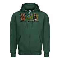 Sports Green Peace Love Malayan Sun Bear Zipper Hoodie - LillyAllenDesigns