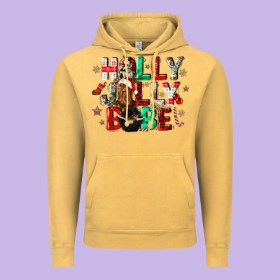 Holly Jolly Babe Vintage Hoodie Designed By Cowgirlartshop