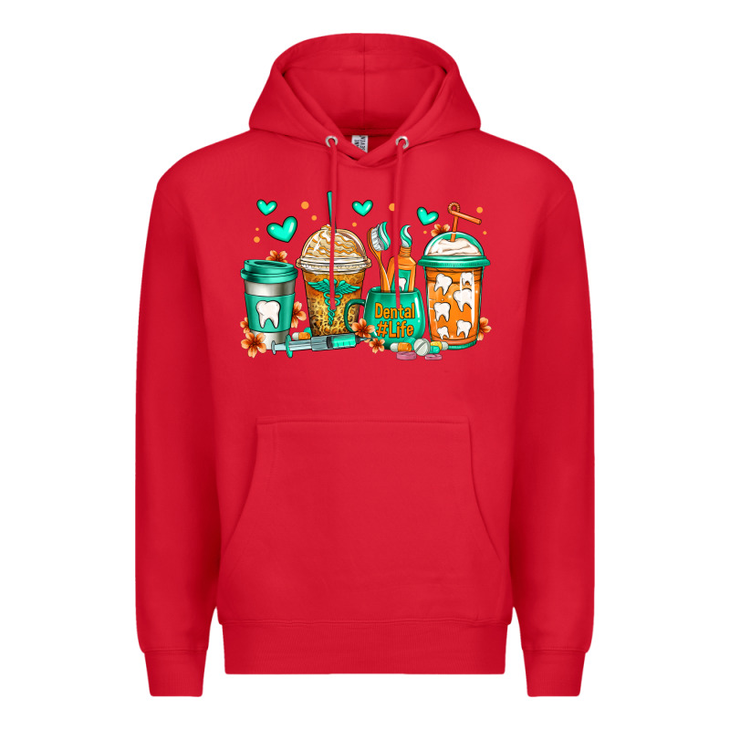 Dental Life Coffee Cups Premium Hoodie by Jasminsmagicworld | Teevron