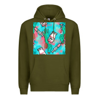 Army Green Nurse Gloves Seamless Pattern Premium Hoodie - BundleAndBundleShop