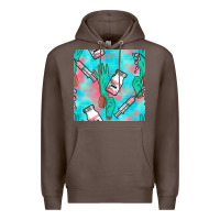 Coffee Nurse Gloves Seamless Pattern Premium Hoodie - BundleAndBundleShop