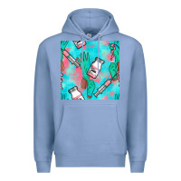 Colony Blue Nurse Gloves Seamless Pattern Premium Hoodie - BundleAndBundleShop
