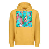 Mustard Nurse Gloves Seamless Pattern Premium Hoodie - BundleAndBundleShop