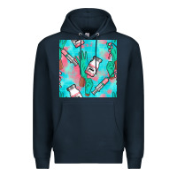 Navy Nurse Gloves Seamless Pattern Premium Hoodie - BundleAndBundleShop