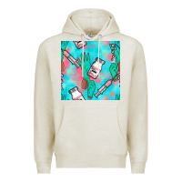 Oatmeal Heather Nurse Gloves Seamless Pattern Premium Hoodie - BundleAndBundleShop