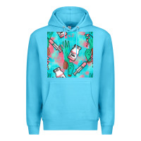 Ocean Blue Nurse Gloves Seamless Pattern Premium Hoodie - BundleAndBundleShop