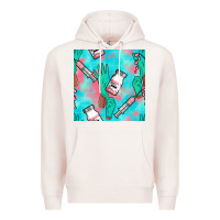 Pale Pink Nurse Gloves Seamless Pattern Premium Hoodie - BundleAndBundleShop