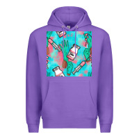Purple Nurse Gloves Seamless Pattern Premium Hoodie - BundleAndBundleShop