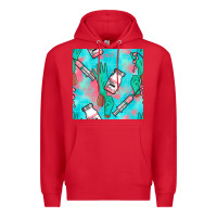 Red Nurse Gloves Seamless Pattern Premium Hoodie - BundleAndBundleShop