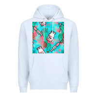 White Nurse Gloves Seamless Pattern Premium Hoodie - BundleAndBundleShop