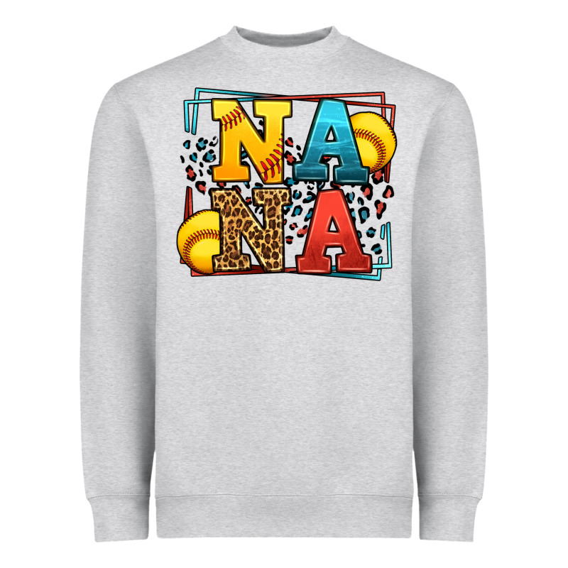 Softball Nana Leopard Frame Heavyweight Sweatshirt by LillyAllenDesigns | Teevron