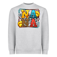 Heather Grey Softball nana leopard frame Heavyweight Sweatshirt - LillyAllenDesigns