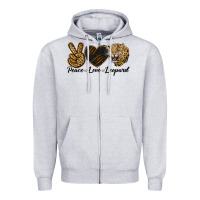 Heather Grey Peace Love Lion Head Zipper Hoodie - LillyAllenDesigns