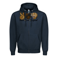 Navy Peace Love Lion Head Zipper Hoodie - LillyAllenDesigns